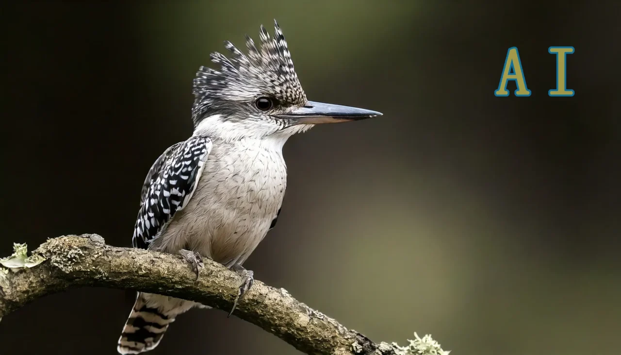 日本のヤマセミ(山翡翠) Megaceryle lugubris, Crested Kingfisher