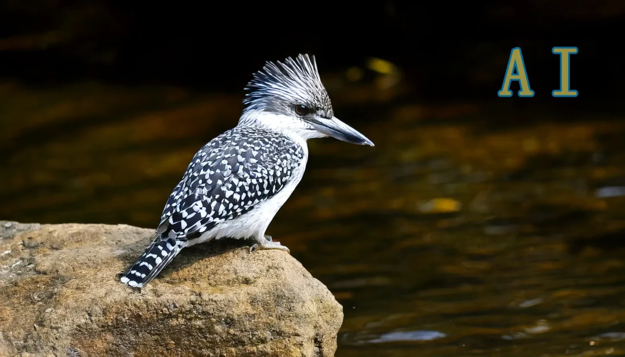 日本のヤマセミ(山翡翠) Megaceryle lugubris, Crested Kingfisher