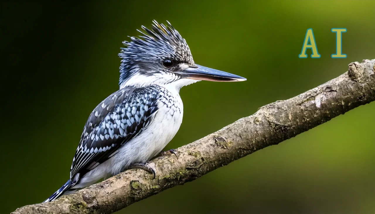 日本のヤマセミ(山翡翠) Megaceryle lugubris, Crested Kingfisher